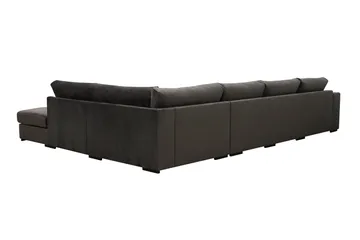 Grande 5-sits U-Soffa med Divan Vänster - Mörkgrå Sammet - Möbler - Soffa - Sammetssoffa