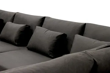 Grande 5-sits U-Soffa med Divan Vänster - Mörkgrå Sammet - Möbler - Soffa - Sammetssoffa