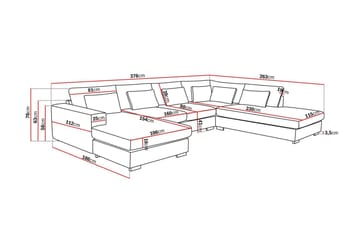 Grande 5-sits U-Soffa med Divan Vänster - Mörkgrå Sammet - Möbler - Soffa - Sammetssoffa