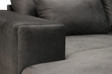 Grande 5-sits U-Soffa med Divan Vänster - Mörkgrå Sammet - Möbler - Soffa - Sammetssoffa