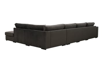 Grande 5-sits U-Soffa med Divan Vänster - Mörkgrå Sammet - Möbler - Soffa - Sammetssoffa