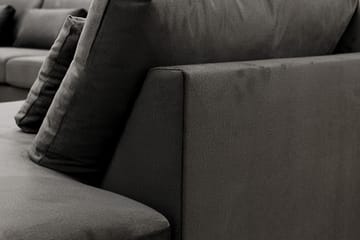 Grande 5-sits U-Soffa med Divan Vänster - Mörkgrå Sammet - Möbler - Soffa - Sammetssoffa