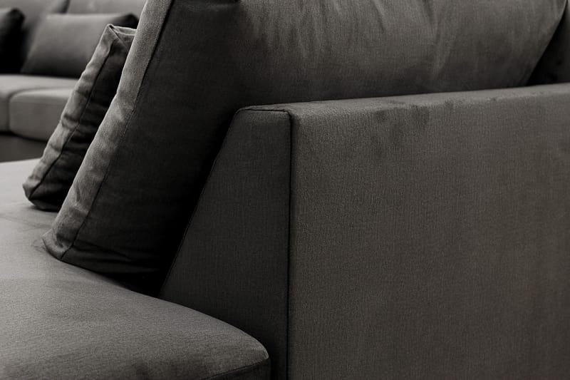 Grande 5-sits U-Soffa med Divan Vänster - Mörkgrå Sammet - Möbler - Soffa - Sammetssoffa
