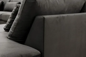 Grande 5-sits U-Soffa med Divan Vänster - Mörkgrå Sammet - Möbler - Soffa - Sammetssoffa