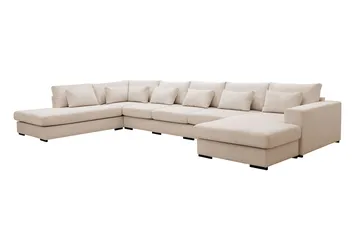 Grande 6-sits U-Soffa med Divan Höger - Beige Manchester - Möbler - Soffa - U-soffa