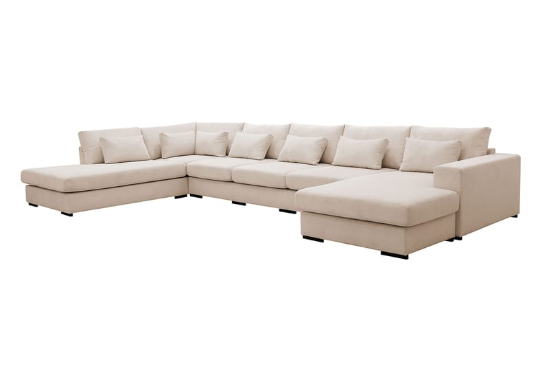 Grande 6-sits U-Soffa med Divan Höger - Beige Manchester - Möbler - Soffa - U-soffa