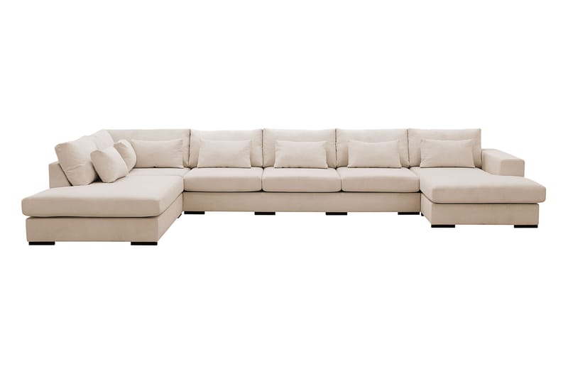 Grande 6-sits U-Soffa med Divan Höger, Beige Manchester