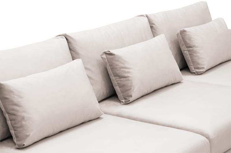 Grande 6-sits U-Soffa med Divan Höger - Beige Sammet - Möbler - Soffa - Sammetssoffa