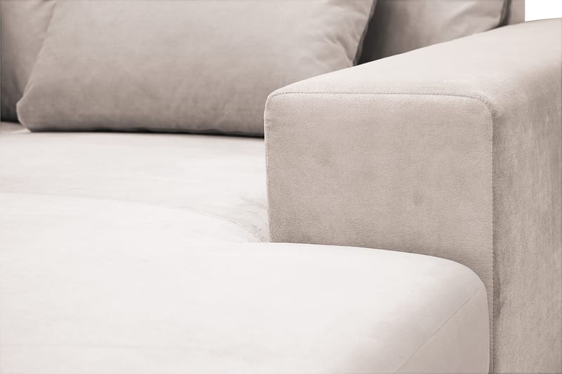 Grande 6-sits U-Soffa med Divan Höger - Beige Sammet - Möbler - Soffa - Sammetssoffa