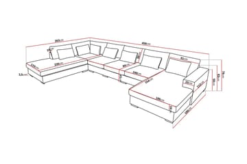 Grande 6-sits U-Soffa med Divan Höger - Beige Sammet - Möbler - Soffa - Sammetssoffa
