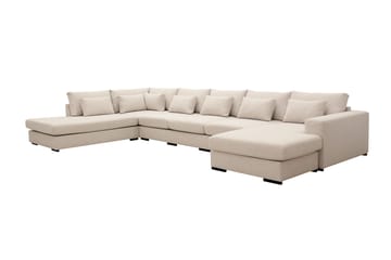 Grande 6-sits U-Soffa med Divan Höger - Beige Tyg - Möbler - Soffa - U-soffa