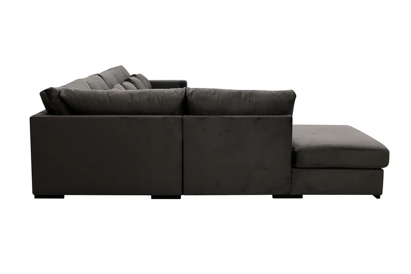 Grande 6-sits U-Soffa med Divan Höger - Mörkgrå Sammet - Möbler - Soffa - Sammetssoffa