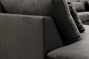 Grande 6-sits U-Soffa med Divan Höger - Mörkgrå Sammet - Möbler - Soffa - Sammetssoffa