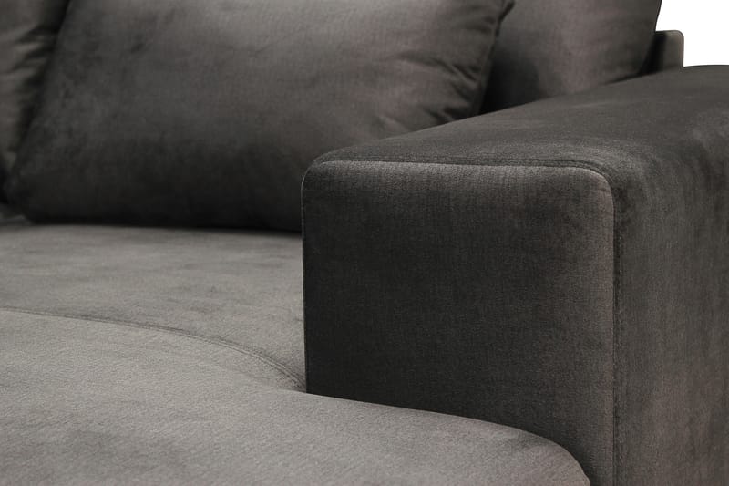 Grande 6-sits U-Soffa med Divan Höger - Mörkgrå Sammet - Möbler - Soffa - Sammetssoffa