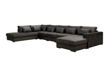Grande 6-sits U-Soffa med Divan Höger - Mörkgrå Sammet - Möbler - Soffa - Sammetssoffa
