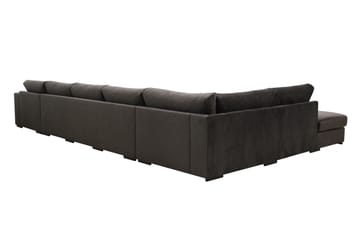 Grande 6-sits U-Soffa med Divan Höger - Mörkgrå Sammet - Möbler - Soffa - Sammetssoffa