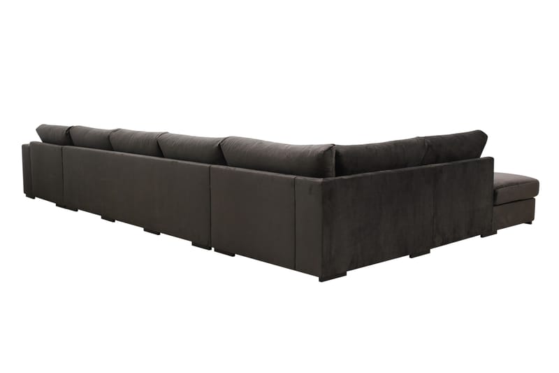 Grande 6-sits U-Soffa med Divan Höger - Mörkgrå Sammet - Möbler - Soffa - Sammetssoffa