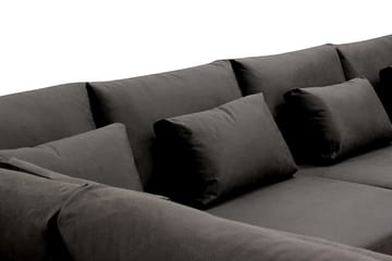 Grande 6-sits U-Soffa med Divan Höger - Mörkgrå Sammet - Möbler - Soffa - Sammetssoffa