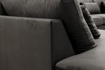 Grande 6-sits U-Soffa med Divan Höger - Mörkgrå Sammet - Möbler - Soffa - Sammetssoffa