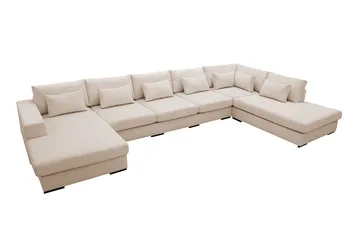 Grande 6-sits U-Soffa med Divan Vänster - Beige Manchester - Möbler - Soffa - U-soffa