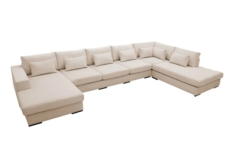 Grande 6-sits U-Soffa med Divan Vänster - Beige Manchester - Möbler - Soffa - U-soffa