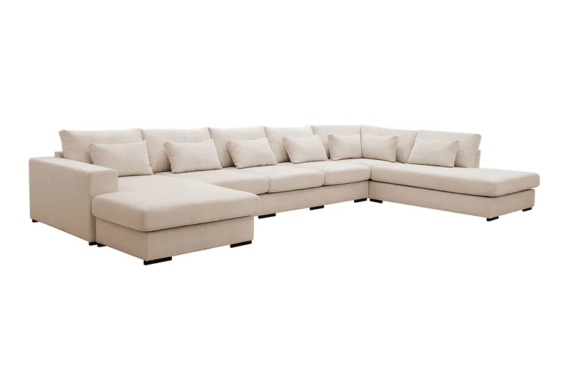 Grande 6-sits U-Soffa med Divan Vänster - Beige Manchester - Möbler - Soffa - U-soffa