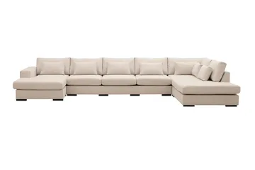 Grande 6-sits U-Soffa med Divan Vänster - Beige Tyg - Möbler - Soffa - U-soffa