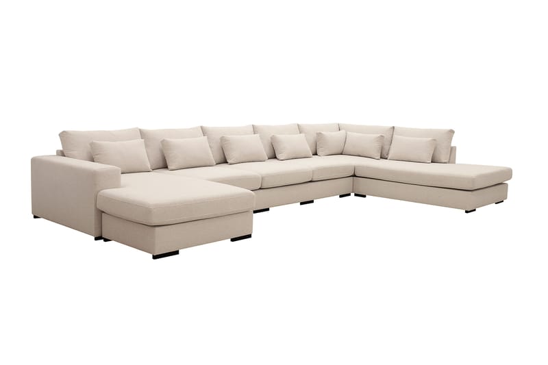 Grande 6-sits U-Soffa med Divan Vänster - Beige Tyg - Möbler - Soffa - U-soffa