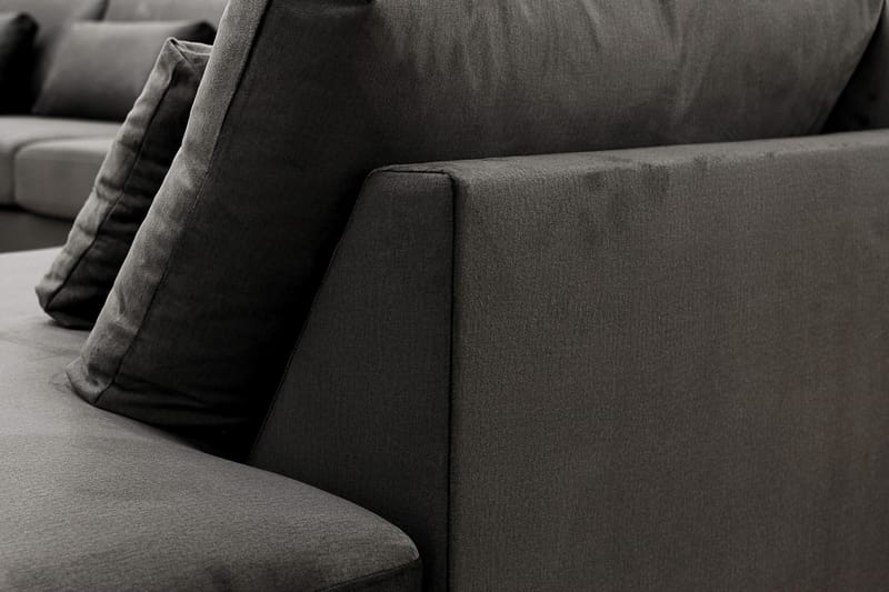 Grande 6-sits U-Soffa med Divan Vänster - Mörkgrå Sammet - Möbler - Soffa - Sammetssoffa