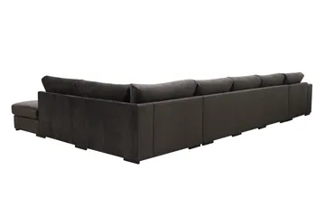 Grande 6-sits U-Soffa med Divan Vänster - Mörkgrå Sammet - Möbler - Soffa - Sammetssoffa