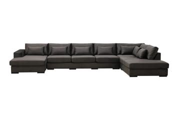 Grande 6-sits U-Soffa med Divan Vänster - Mörkgrå Sammet - Möbler - Soffa - Sammetssoffa