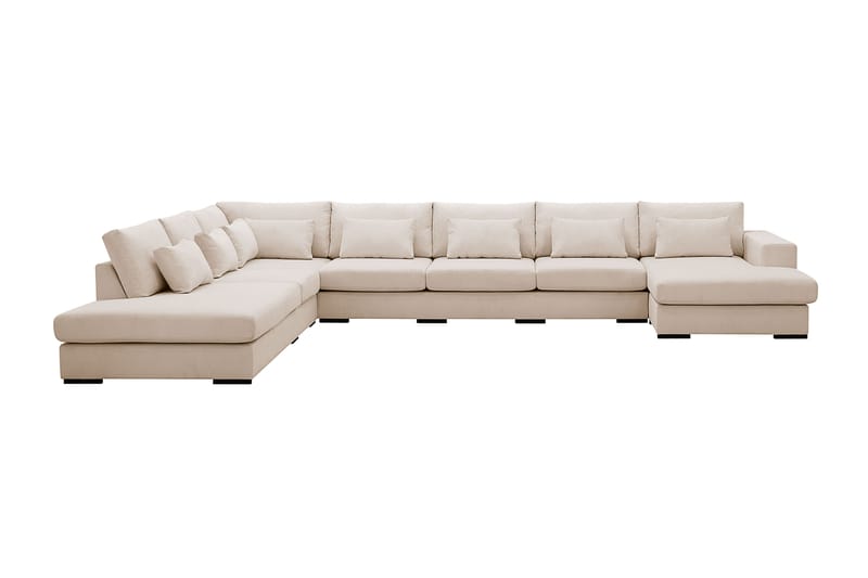 Grande Stor 7-sits U-Soffa med Divan Höger - Beige Manchester - Möbler - Soffa - U-soffa