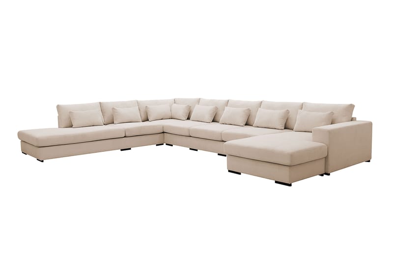 Grande Stor 7-sits U-Soffa med Divan Höger - Beige Manchester - Möbler - Soffa - U-soffa