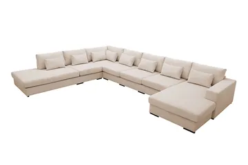 Grande Stor 7-sits U-Soffa med Divan Höger - Beige Manchester - Möbler - Soffa - Modulsoffa - Komplett modulsoffa