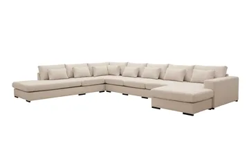 Grande Stor 7-sits U-Soffa med Divan Höger - Beige Tyg - Möbler - Soffa - Modulsoffa - Komplett modulsoffa