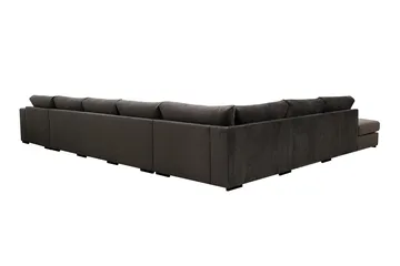 Grande Stor 7-sits U-Soffa med Divan Höger - Mörkgrå Sammet - Möbler - Soffa - Modulsoffa - Komplett modulsoffa