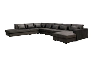 Grande Stor 7-sits U-Soffa med Divan Höger - Mörkgrå Sammet - Möbler - Soffa - Sammetssoffa