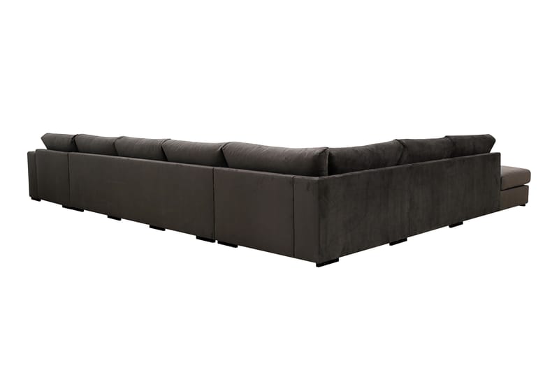 Grande Stor 7-sits U-Soffa med Divan Höger - Mörkgrå Sammet - Möbler - Soffa - Sammetssoffa