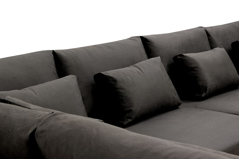 Grande Stor 7-sits U-Soffa med Divan Höger - Mörkgrå Sammet - Möbler - Soffa - Sammetssoffa