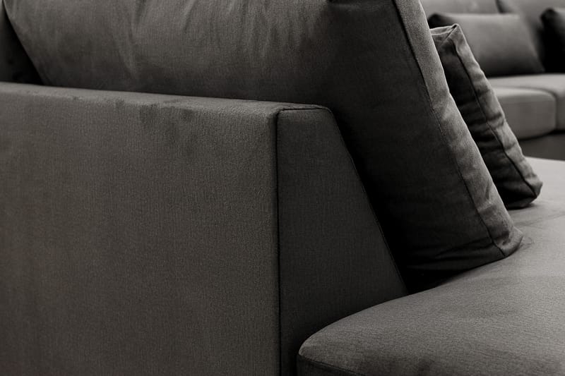 Grande Stor 7-sits U-Soffa med Divan Höger - Mörkgrå Sammet - Möbler - Soffa - Sammetssoffa