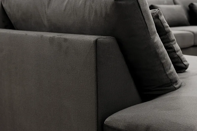 Grande Stor 7-sits U-Soffa med Divan Höger - Mörkgrå Sammet - Möbler - Soffa - Modulsoffa - Komplett modulsoffa