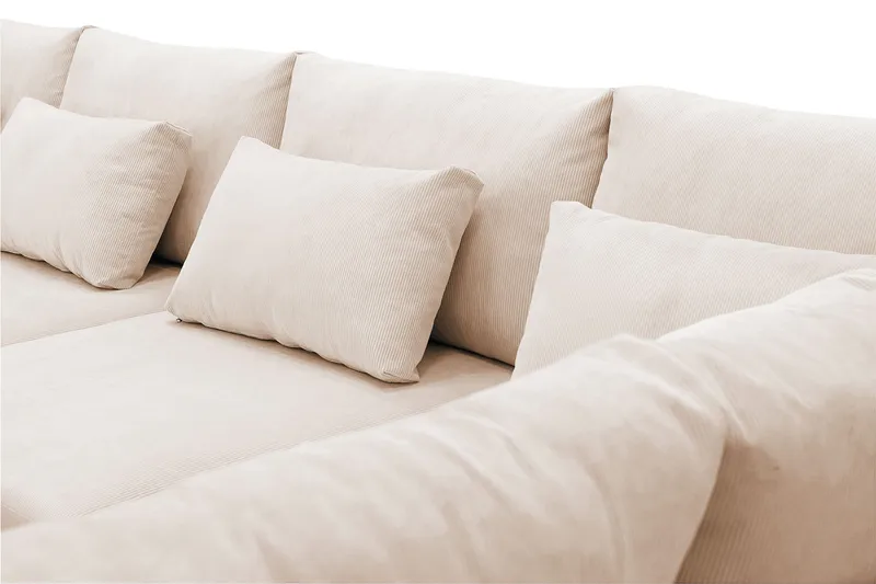 Grande Stor 7-sits U-Soffa med Divan Vänster - Beige Manchester - Möbler - Soffa - Modulsoffa - Komplett modulsoffa