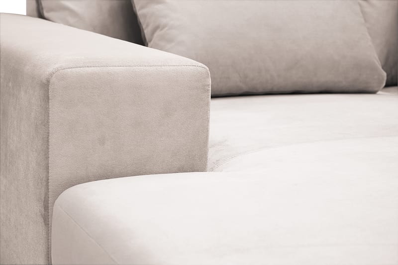 Grande Stor 7-sits U-Soffa med Divan Vänster - Beige Sammet - Möbler - Soffa - Sammetssoffa