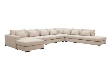 Grande Stor 7-sits U-Soffa med Divan Vänster - Beige Tyg - Möbler - Soffa - U-soffa