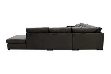 Grande Stor 7-sits U-Soffa med Divan Vänster - Mörkgrå Sammet - Möbler - Soffa - Sammetssoffa