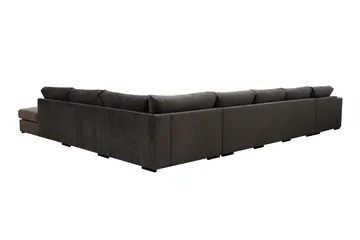 Grande Stor 7-sits U-Soffa med Divan Vänster - Mörkgrå Sammet - Möbler - Soffa - Sammetssoffa