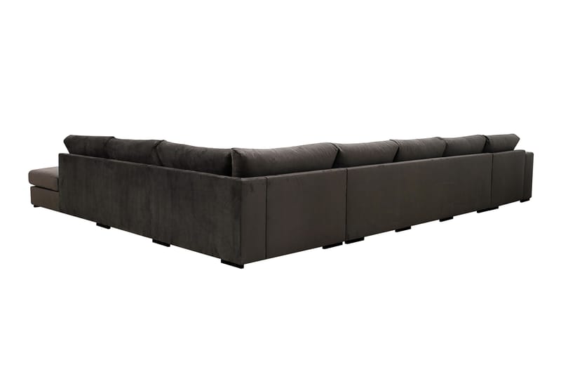 Grande Stor 7-sits U-Soffa med Divan Vänster - Mörkgrå Sammet - Möbler - Soffa - Sammetssoffa