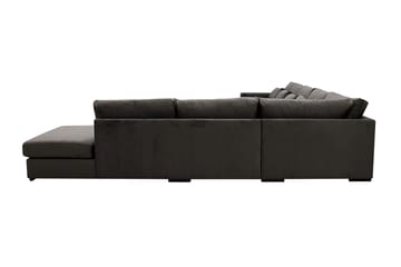 Grande Stor 7-sits U-Soffa med Divan Vänster - Mörkgrå Sammet - Möbler - Soffa - Sammetssoffa