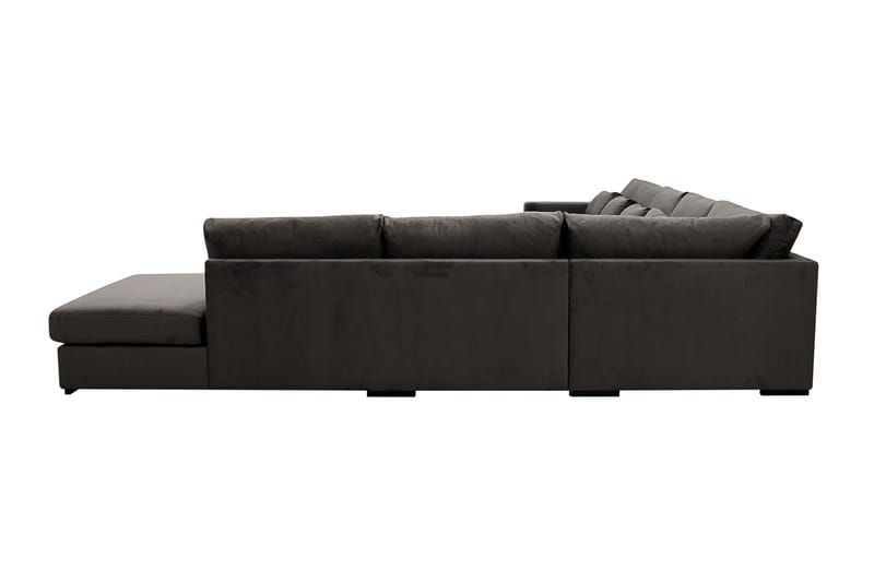 Grande Stor 7-sits U-Soffa med Divan Vänster - Mörkgrå Sammet - Möbler - Soffa - Sammetssoffa