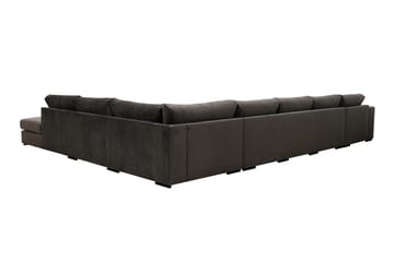 Grande Stor 7-sits U-Soffa med Divan Vänster - Mörkgrå Sammet - Möbler - Soffa - Sammetssoffa